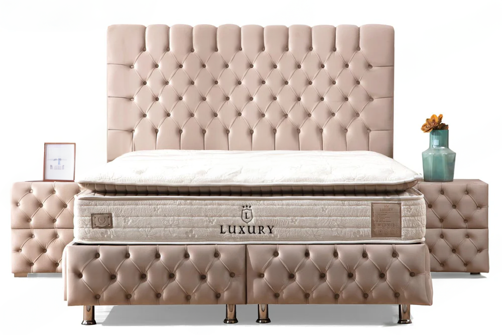 LUNA BEIGE - Lit Coffre Luna Beige