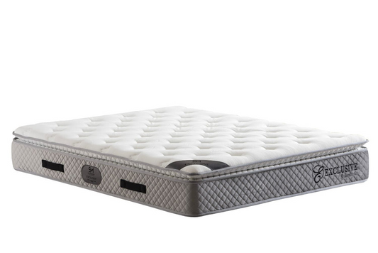 Matelas Exclusif Ressorts Gris - 32 cm avec surmatelas Intégré