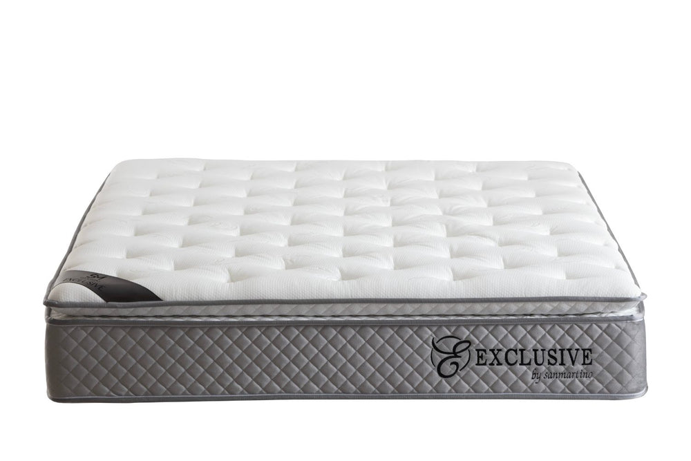 Matelas Exclusif Ressorts Gris - 32 cm avec surmatelas Intégré