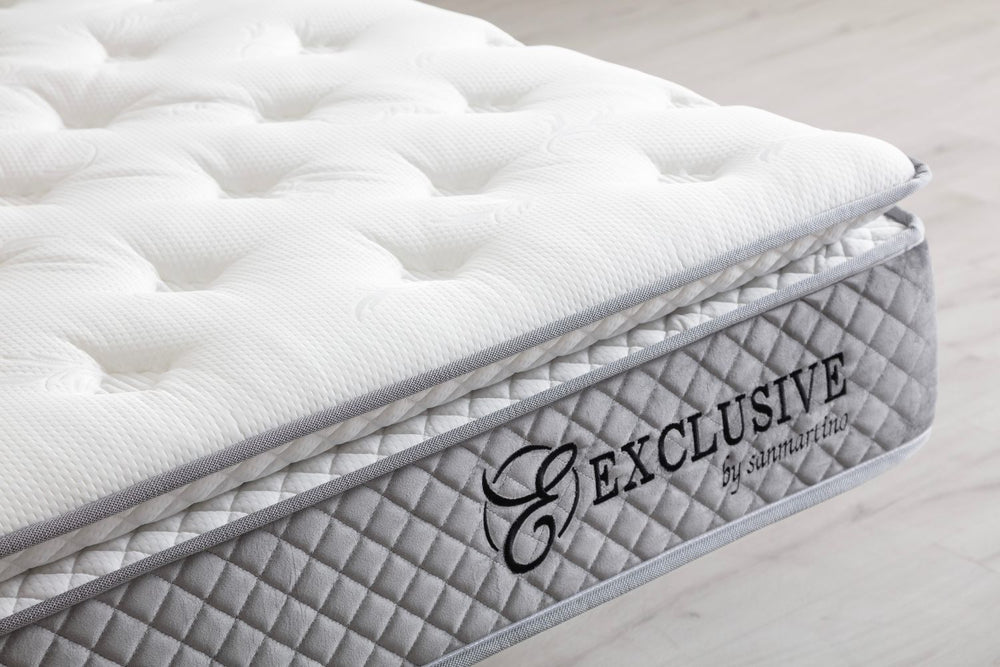 Matelas Exclusif Ressorts Gris - 32 cm avec surmatelas Intégré