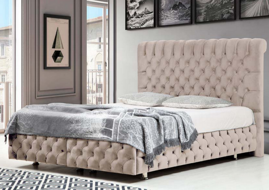 LUNA BEIGE - Lit Coffre Luna Beige